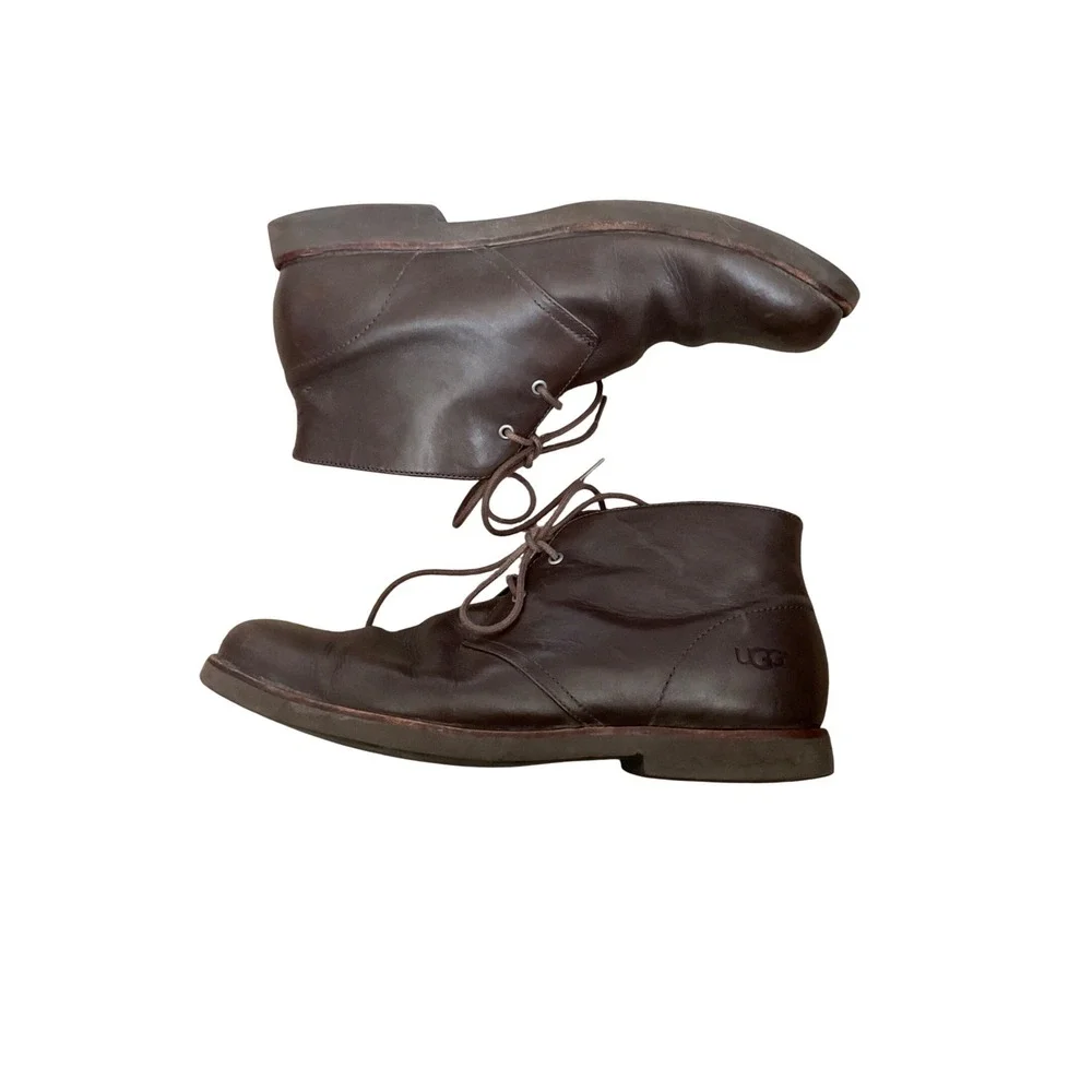UGG‎ Leighton Mens Stout Brown Leather Chukka Desert Boots 1018516 Size 13